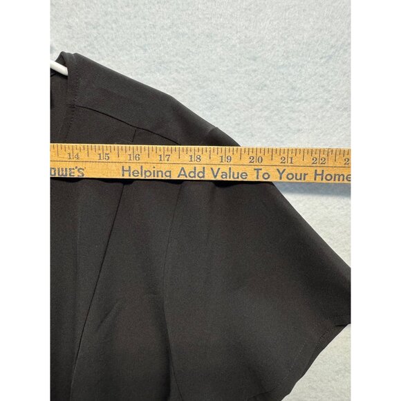 Lane Bryant Womens Black V-Neck Short Sleeve Peplum Top W/Tie Waist Size 28 - Picture 5 of 10